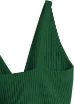 SweatyRocks Women's V Neck Tie Front Sleeveless Knit Crop Cami Tank Top - Image 3